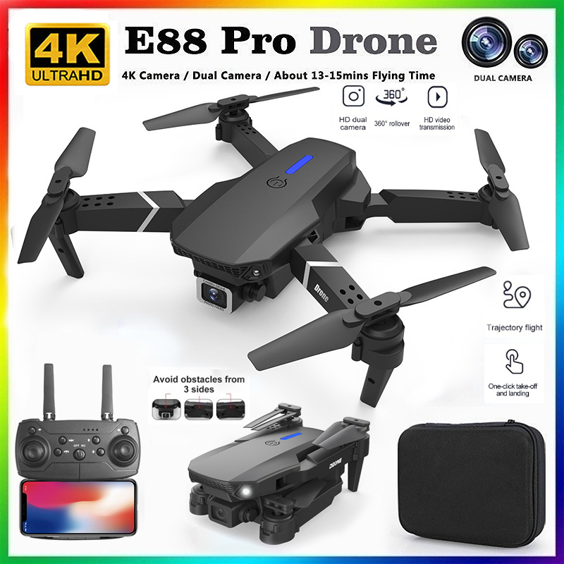 طائرة بدون طيار E88 احترافية ج - مراجعة Drone Camera Wide Angle وسعره